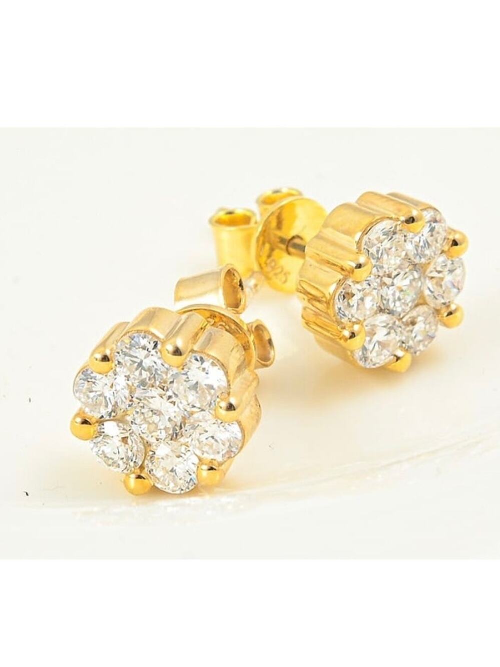 Luxuriant Lab Grown Diamond Earrings (G,SI1) 14K YG over Sterling Silver 1ct NWB